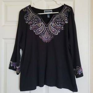 Karen Scott 1X Blouse Shirt